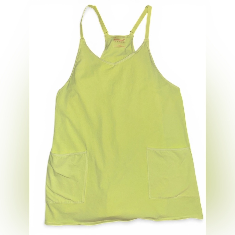 Free People Movement Hot Shot Mini Dress Neon Lime Green Racerback XS